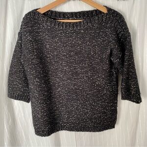 Banana Republic sweater Women’s S Boat Neck Knit Black Alpaca Wool Blend Elegant